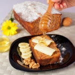 Banana bread with honey and walnuts